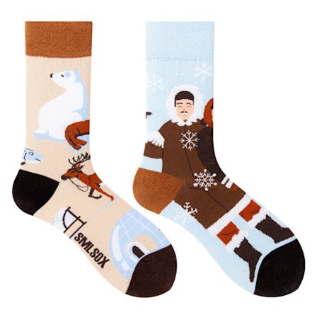 5 par Många stilar av AB-strumpor asymmetriska kreativa trendiga strumpor roliga par mandarinanka färgade mellanhöga strumpor