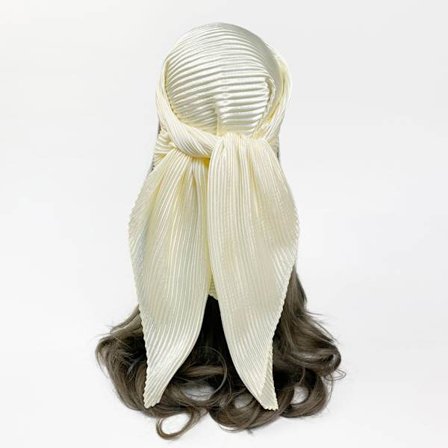 Huvudduk, stor fyrkantig scarf, enfärgad silkesscarf, dam simulerad sidenfärg, satinsatin, centralasiatisk scarf