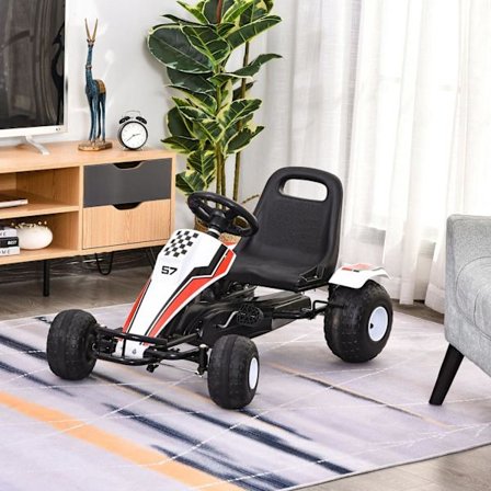 Rootz Go-Kart med pedal - Vit - Stål - 40,94 cm x 25,98 cm x 22,44 cm