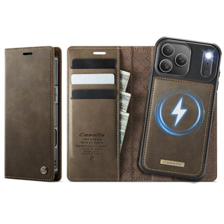 iPhone 17 Pro Skinnveske med MagSafe og RFID-blokkering, avtakbar lommebok