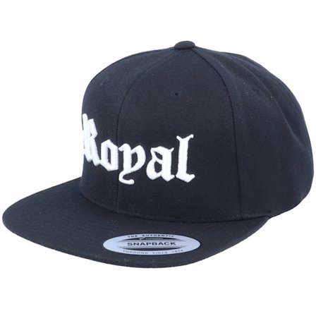 Blackletter - Schwarz snapback Cap - 3D Royal Black Snapback @ Hatstore