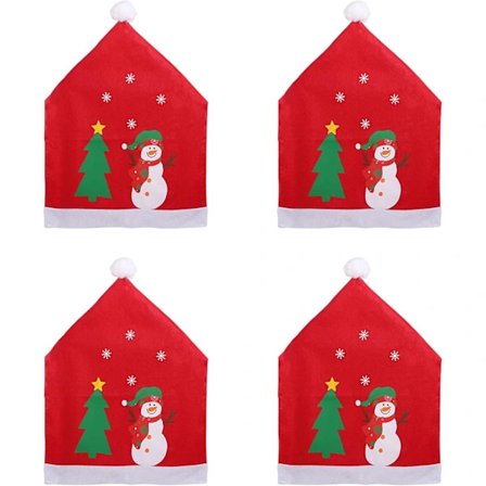 God Jul Spisestol Betræk Nisse Stol Tøfler Jul Snefnug Snemand Stol Betræk Jul Banket Festival Dekoration