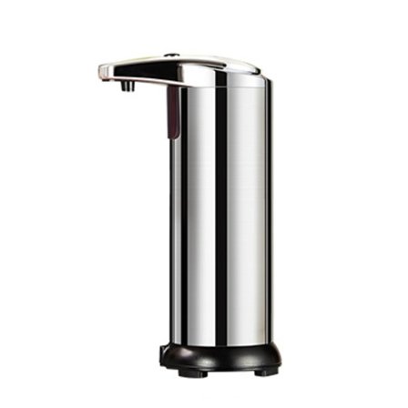 Automatisk sæbedispenser til badeværelse med infrarød sensor og kontaktfri vandtæt base 75*105*205mm sølv