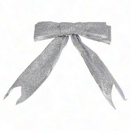 Joulukimalle Nauha Rusetti Koriste Joulukuusen Koristeluun (Hopea)