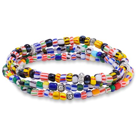 Amalfi | Lot de 3 bracelets en perles de verre multicolores pour hommes - Bracelets de perles - pour Hommes - Lucleon