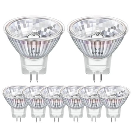 8-pakning GU4 MR11 Halogenpærer 12V 10W, MR11 Halogenpære 2800k Varmhvit Dimbar, GU4 Halogenpærer