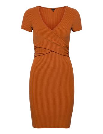 Ss Cecille Wrap Dress Orange GUESS Jeans