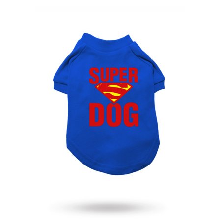 Urban Pup - Super Dog T-shirt Blue - Hundegenser, hundvester & T-skjorter til hunder