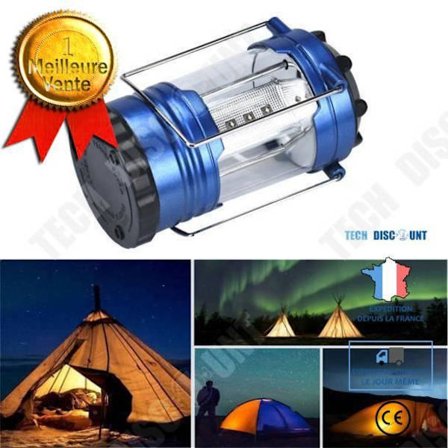 Campinglampa - TD - 12 LED - Rostfritt stål - Blå färg - Utomhusbelysning