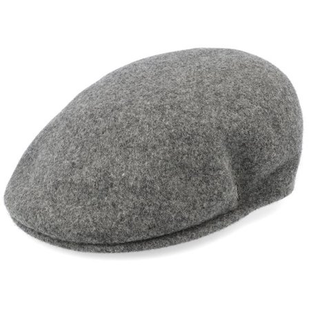 Jaxon & James - Grå flatcap Keps - Classic Wool Charcoal Flat Cap @ Hatstore