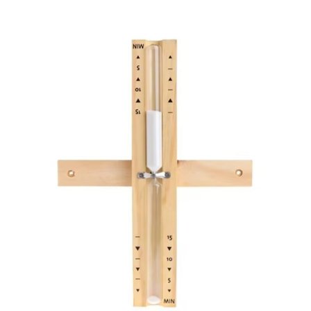 15 minutters badstu-timer i tre, badstutilbehør, timer med roterende timeglass, varmebestandig, veggmontert, miljøvennlig