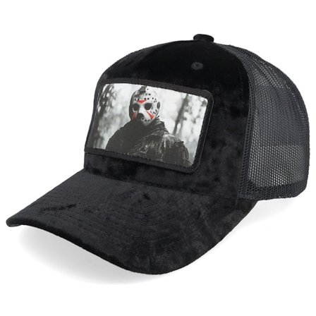 Scenes - Sort trucker Kasket - Jayson Killer Velvet Black/Black A-frame Trucker @ Hatstore