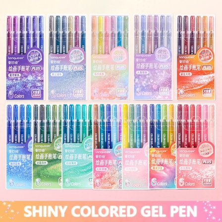 Skinnende farvet maleri gel pen multifarvet funklende glitter kunst journaling tegnepenne til studerende Diray Graffiti papirvarer