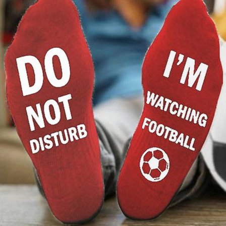 Älä häiritse, katson jalkapalloa -sukat, uutuus hauskat sukat miehille ja naisille, jalkapallon ystäville, hauskoja lahjoja