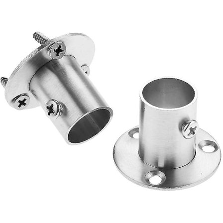 2 kpl pyöreitä teräsputkikiinnikkeitä, vaatetelineen pidike