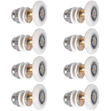 RY-Duschdörr - Rullhjul för duschdörr, glidande rullar, dörrrullar, ersättningshjul, 8 st, 23 mm