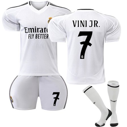 Real Madrid Hjemmedrakt Fotball Barn 2024-2025 Vinicius Nr. 7 VINI JR Nr. 7 VINI JR