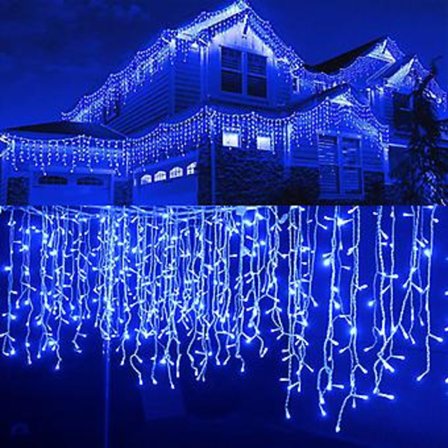 5m 96 LED Julgirlang Gardinljus Slinga Ljus Hängande 0,4-0,6m Juldekoration Takfot Trädgårdsljus Festdekor