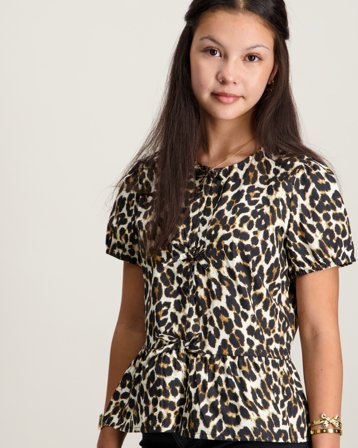 Kids ONLY CLARA S/S BOW SHIRT Noir Hauts et chemisiers Fille - Kids Brand Store