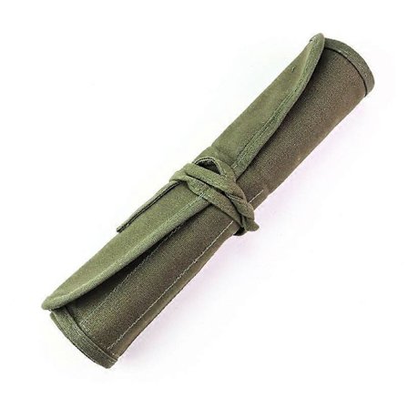 Lærreds Penalhus til Akvareller, Oliemalerpensler, Pensler, Ruller (blyanter ikke inkluderet)