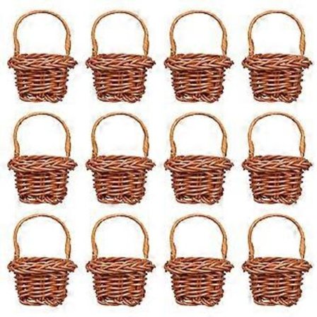 12 st Mini Blomsterkorg Liten Vävd Korg Dekorativ Mini Korg Dekorationer