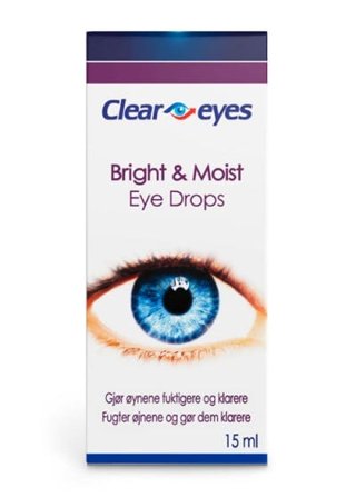 Clear Eyes Bright & Moist øyedråper 15 ml
