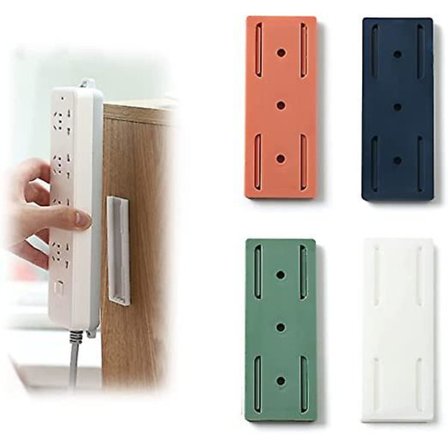 4 stk. vægmonteret stikkontakt holder, opbevaringshylde, ikke-stansende patchboard, router, fast vægklistermærke
