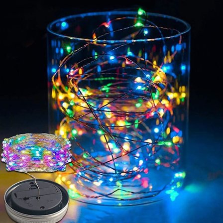 6 kpl aurinkokenno Mason-purkin valoja, 20 LED värikäs keiju valosarja ulkokäyttöön vedenpitävä keiju valot kannet lisätä puutarhaan pihajuhliin 