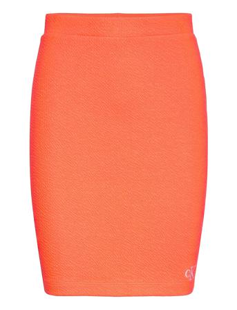 Slub Rib Mini Skirt Knälång Kjol Orange Calvin Klein Jeans