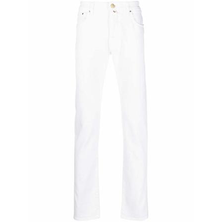 Jacob Cohën, Straight Jeans Wit, Heren, Maat:W34