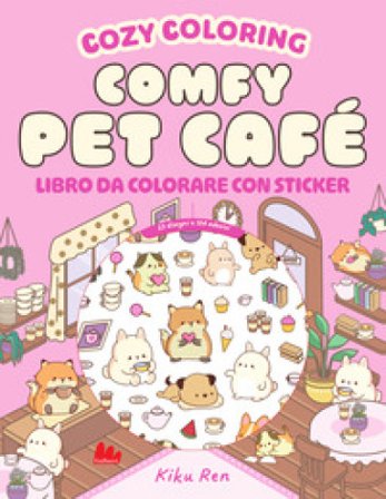 Comfy pet café. Cozy coloring
