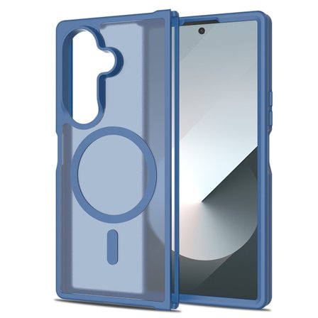 Kompatibel med SAM Z Fold 7 (foldbar fra side til side), magnetisk etui, frostet to-i-en etui, mørkeblå