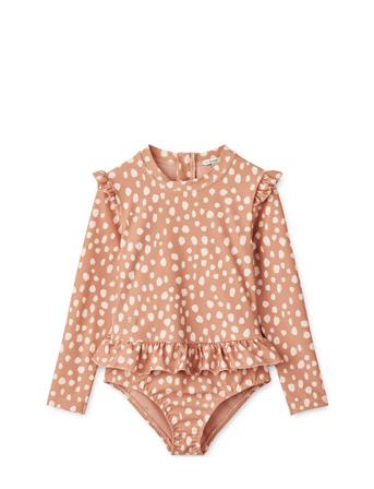 Sille Printed Swimsuit Swimwear Uv Clothing Uv Suits Coral Liewood
