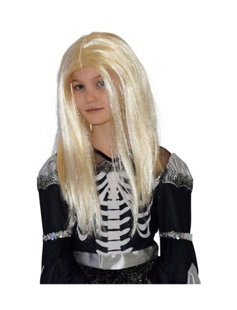 Kids Wig White Long Yellow Joker