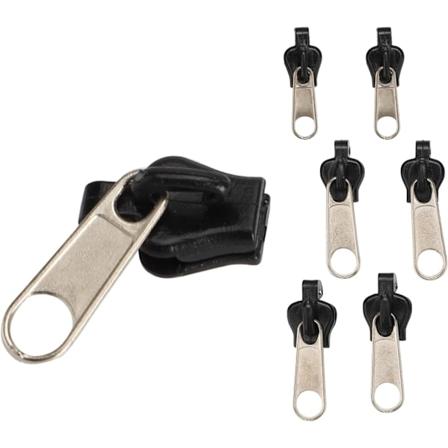 6-pack Svart Universal Snabblagning Blixtlåssats Ersättningsdragkedja Blixtlås Sytillbehör