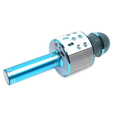 Blå Karaoke-mikrofon, mikrofon for barn, morsomme leker for barn i alderen 3-12 år