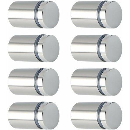 Stk. Reklameskruer Rustfrit Stål Glasafstandsstykke til Skilte og Displays, 19 mm Diameter 25 mm Længde Børstet, EQS5019-8P