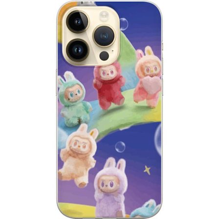 Yhteensopiva Puhelinkuori Apple iPhone 14 Pro La.bubu sateenkaari juliste la.bubu hahmo pupu asu lelut söpö pastelli värikäs anime tyyli suunnittelu t