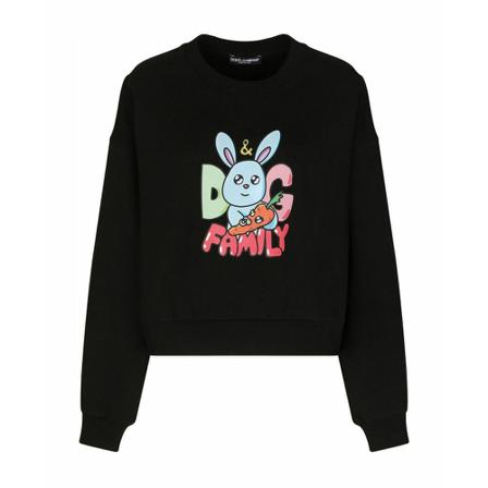 Dolce & Gabbana, Sweatshirts Czarny, Kobieta, Rozmiar: S