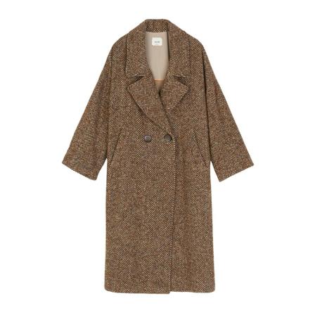 Alysi, Double-Breasted Coats Bruin, Dames, Maat:S
