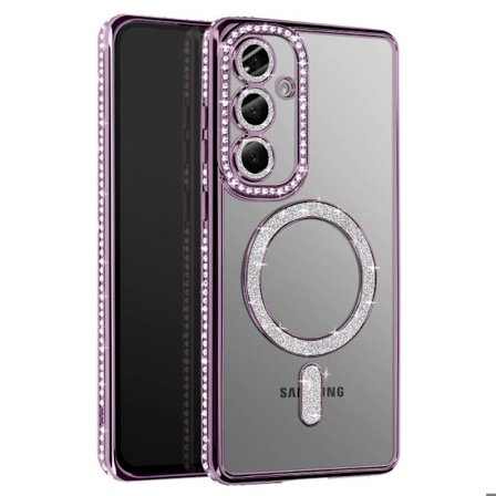 Coque - Samsung - Galaxy S25 - Violet - Strass - MagSafe-yhteensopiva