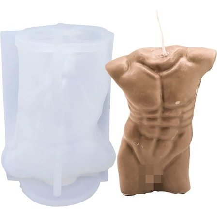 3D Kvinde Mand Torso Lys Form, Mandlig Kvindelig Menneskekrop Form Silikon Form Til Lysfremstilling Epoxy Harpiks Støbning Gips Statue Dekoration Diy 