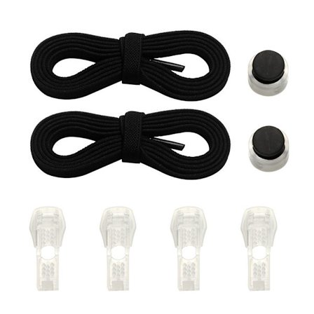 Spring Lock Skosnören Utan Slips SVART