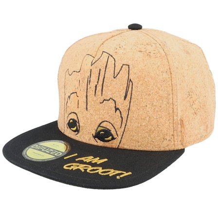 Difuzed - Cork snapback Cap - Marvel Groot Cork/Black Snapback @ Hatstore