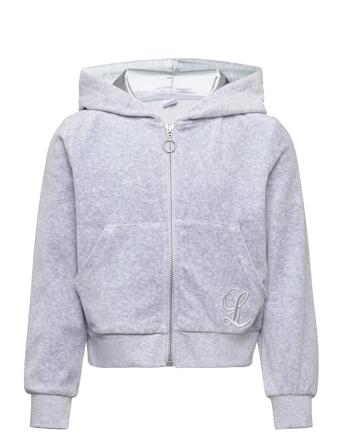 Sweatshirt Velour With Hoodie Tops Sweatshirts & Hoodies Hoodies Grey Lindex