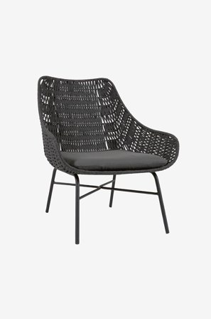 Kave Home - Fåtölj för utomhusbruk - abeli - Svart - Utefåtöljer - Från Homeroom