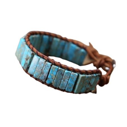 7 Chakra Armband Handgjort Färgglatt Armband Chakra Pärlor Sten Läderlindat Armband