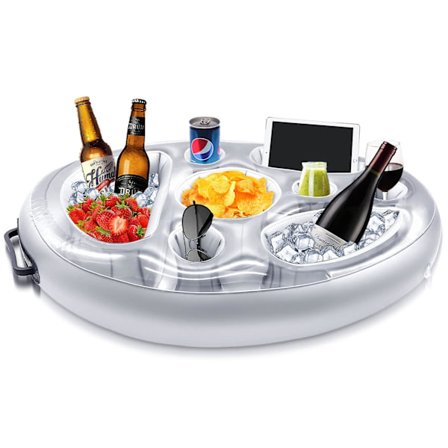 Oppustelig Drikkeholder, 8 Huller Flydende Poolbar, Drikkekop Holder