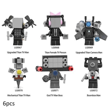 Skibidi Toalett Minifigur Byggset Set Kit Leksaker Presenter Till Barn Vuxna Heminredning 6st/set