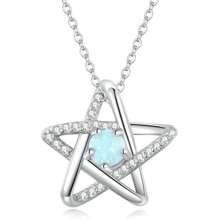 925 Sterlinghopeinen tähtikaulakoru; Hopeakaulakoru naisten koru, One Size, Sterlinghopea, jalokivi
